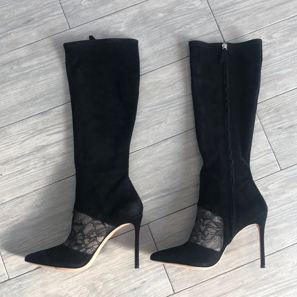 Pour la Victoire knee high boot suede/lace